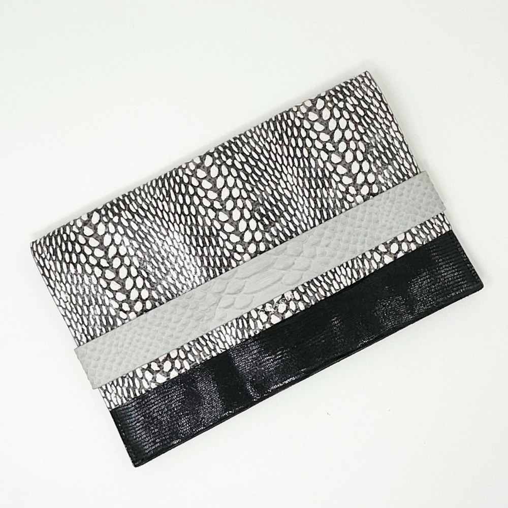 Coach Snakeskin Embossed Leather Flap Clutch